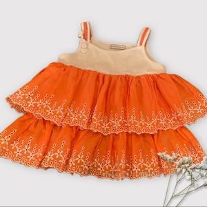 First Impressions 18 Month Orange and White Dress